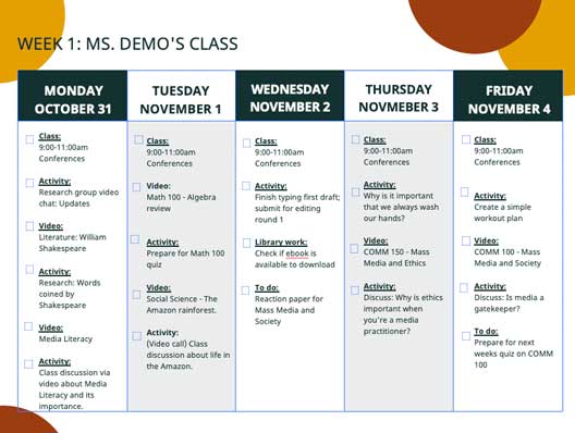 Teacher conducts class virtual