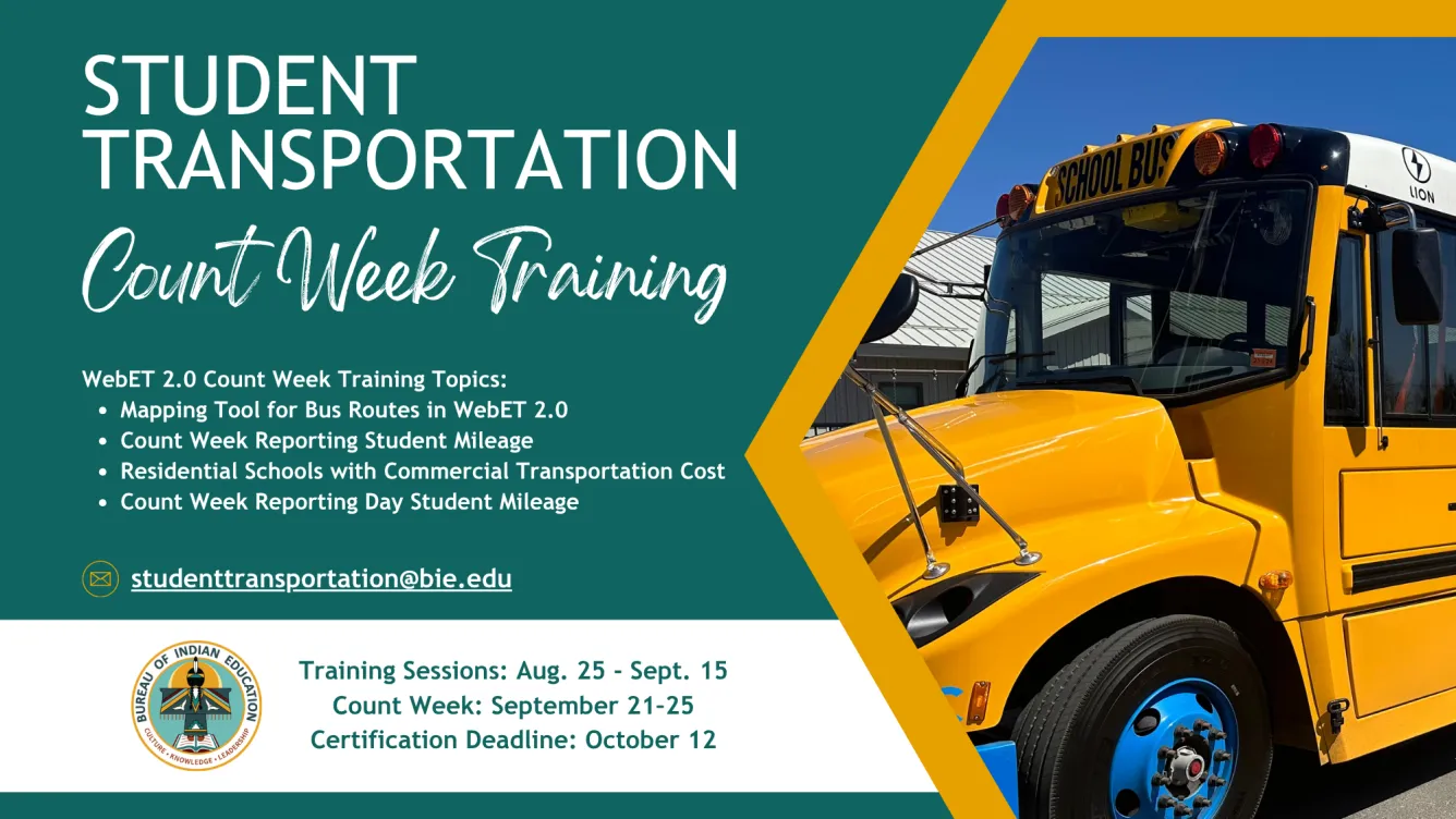 Graphic: Student Transportation Count Week Training for WebET 2.0